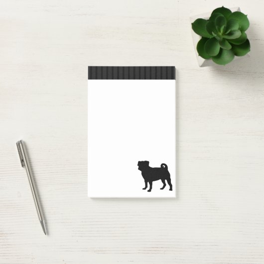 Black Pug Silhouette - Eenvoudig vectorontwerp Post-it® Notes (Kantoor)
