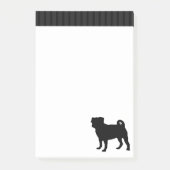 Black Pug Silhouette - Eenvoudig vectorontwerp Post-it® Notes (Voorkant)