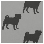 Black Pug Silhouette - Eenvoudig vectorontwerp Stof (Close Up)