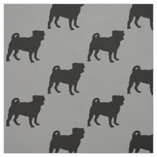 Black Pug Silhouette - Eenvoudig vectorontwerp Stof