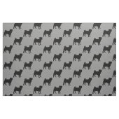 Black Pug Silhouette - Eenvoudig vectorontwerp Stof (Fat Quarter)