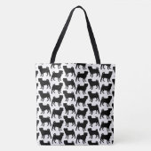 Black Pug Silhouette - Eenvoudig vectorontwerp Tote Bag (Voorkant)