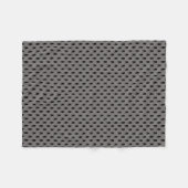 Black Pug Silhouettes op grijze achtergrond Fleece Deken (Voorkant (Horizontaal))