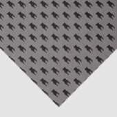 Black Pug Silhouettes op grijze achtergrond Tissuepapier (Detail)