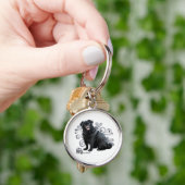 Black Pug Sleutelhanger (Hand)