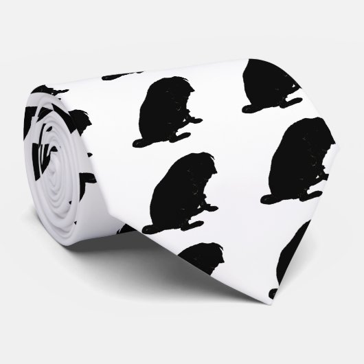 Black Pug Stropdas (Opgerold)