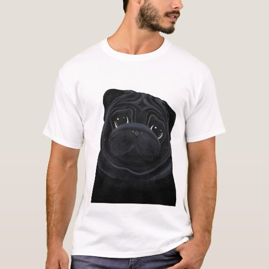 Black Pug T-Shirt (Voorkant)