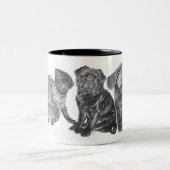 Black Pug Tweekleurige Koffiemok (Center)