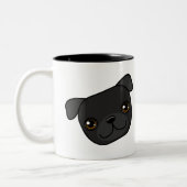 Black Pug Tweekleurige Koffiemok (Links)