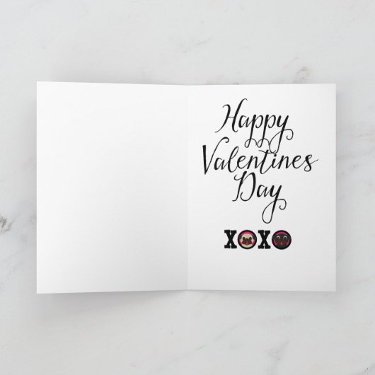 Black Pug Valentijn Wenskaart - Be Mine Feestdagen Kaart (Binnen)