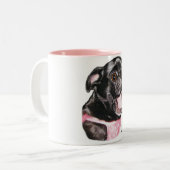 Black Pug Whassup? Tweekleurige Koffiemok (Voorkant links)