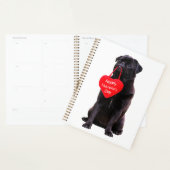 Black Pug Wishing Happy Valentine Day Planner (Display)