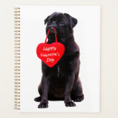 Black Pug Wishing Happy Valentine Day Planner (Voorkant)