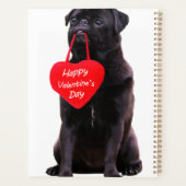 Black Pug Wishing Happy Valentine Day Planner (Achterkant)