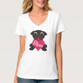 Black Pug with ma in Heart T-shirt (Voorkant)