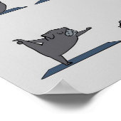 Black Pug Yoga | Funny Pug Lover Poster (Hoek)