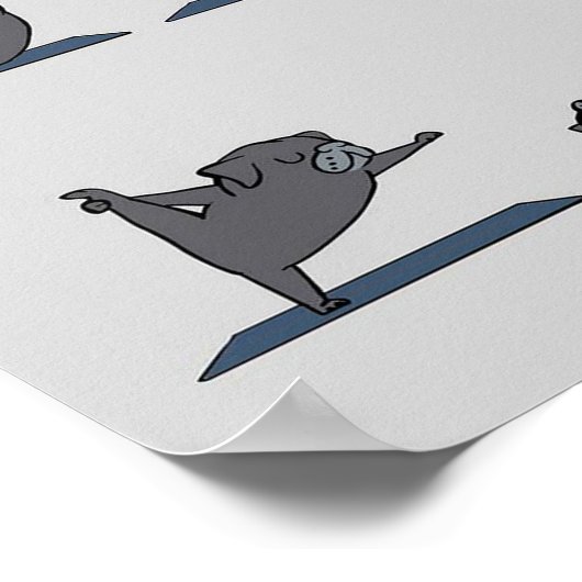 Black Pug Yoga | Funny Pug Lover Poster (Hoek)