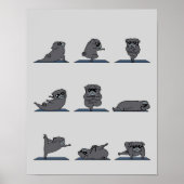 Black Pug Yoga | Funny Pug Lover Poster (Voorkant)