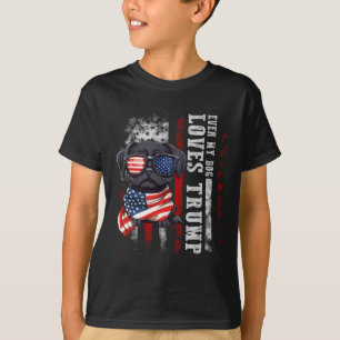 Black Pug Zelfs mijn hond houdt van Trump Grappig T-shirt