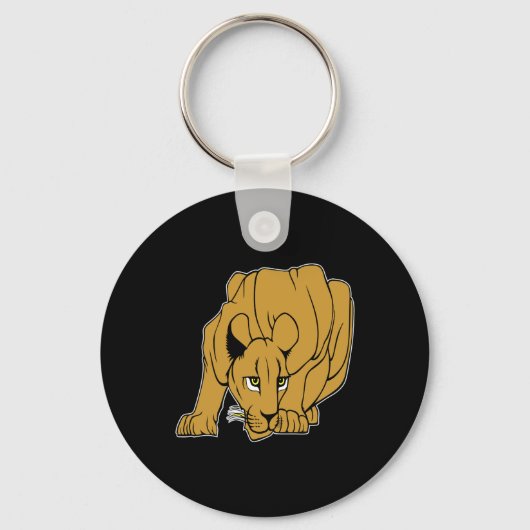 Black Puma Cougar Panther Mountain Lion Sleutelhanger (Voorkant)