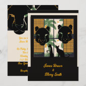 Black Puma Mask Domestic Cat Love Weddenschap Kaart (Voorkant / Achterkant)