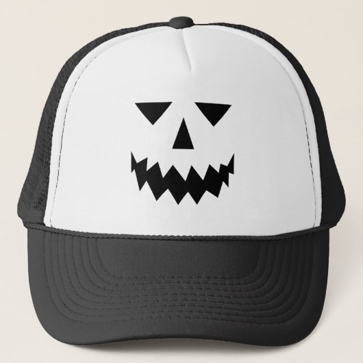 Black Pumpkin Face Trucker Hat Trucker Pet (Voorkant)