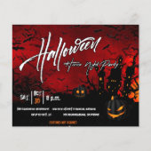 Black Pumpkin Halloween Party Invite Flyer (Voorkant)