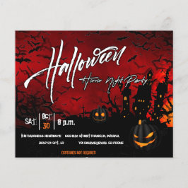 Black Pumpkin Halloween Party Invite Flyer