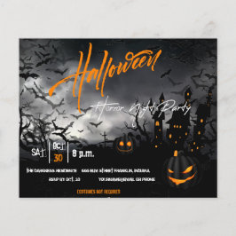 Black Pumpkin Halloween Party Invite Flyer