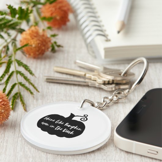 Black Pumpkin Halloween Sleutelhanger (Voorkant Rechts)