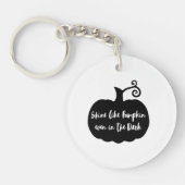 Black Pumpkin Halloween Sleutelhanger (Voorkant)