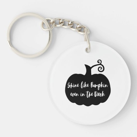 Black Pumpkin Halloween Sleutelhanger (Voorkant)