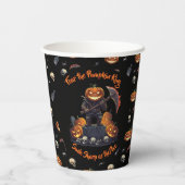 🖤 Black Pumpkin King Halloween Cup 🎃 Papieren Bekers (Achterkant)
