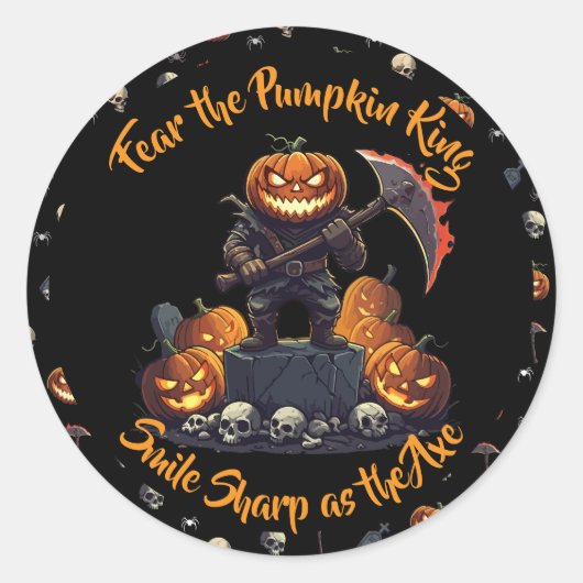 🖤 Black Pumpkin King Halloween Sticker 🎃 (Voorkant)