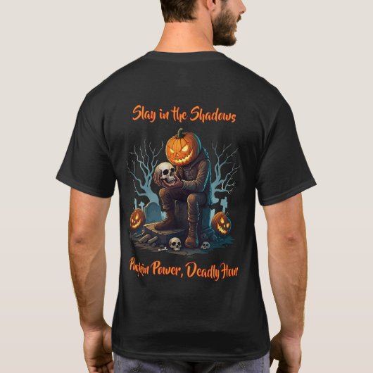 🖤 Black Pumpkin King Halloween T-shirt 🎃 (Achterkant)