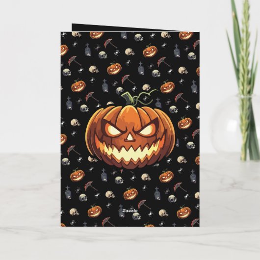 🖤 Black Pumpkin King Halloween Uitnodigen 🎃 (Achterkant)