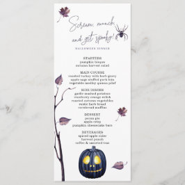 Black Pumpkin & Spider Fall Elegant Halloween Menu