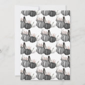 Black Pumpkins and Birds Baby shower Kaart (Achterkant)