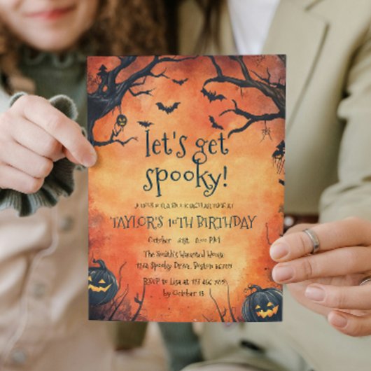 Black Pumpkins Oranje Halloween Verjaardagsfeest Kaart