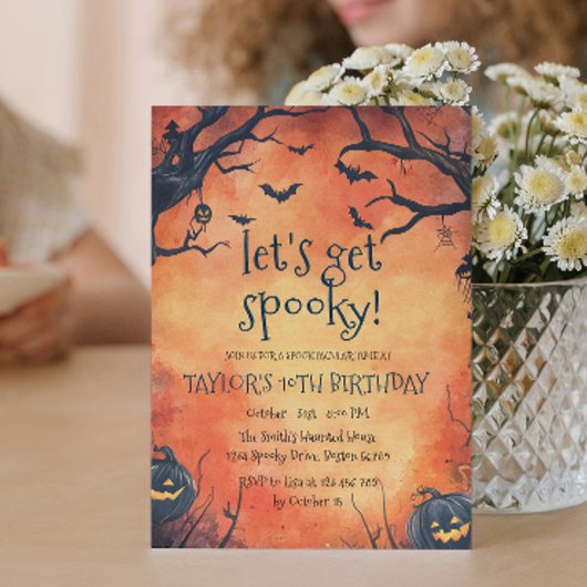 Black Pumpkins Oranje Halloween Verjaardagsfeest Kaart