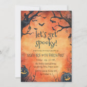 Black Pumpkins Oranje Halloween Verjaardagsfeest Kaart (Voorkant)