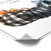 Black Pumpkins Waterverf Baby shower Favoriet Poster (Hoek)