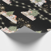 Black Puppy Magic: Kerstmis & Twinkling Lights Cadeaupapier (Hoek)