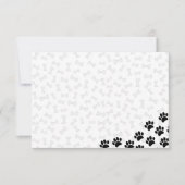 Black Puppy Paw Prints and Bones Custom Notitiekaartje (Voorkant)