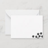 Black Puppy Paw Prints Blank Bordered Notitiekaartje (Achterkant)