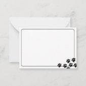 Black Puppy Paw Prints Blank Bordered Notitiekaartje (Voorkant)
