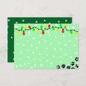 Black Puppy Paw Prints Custom Christmas Notitiekaartje (Voorkant / Achterkant)