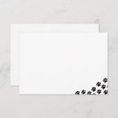 Black Puppy Paw Prints  Notitiekaartje (Voorkant / Achterkant)