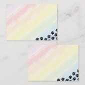 Black Puppy Paw Prints Pastel Rainbow Watercolor  Notitiekaartje (Voorkant / Achterkant)