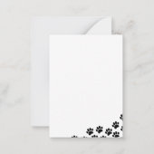 Black Puppy Paw Prints Personalized Stationery Notitiekaartje (Achterkant)